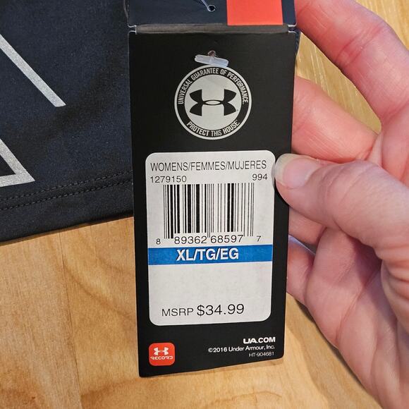 Under Armour Tank Top Womens Size XL Heatgear Printed Cropped Mesh Green Loose - Picture 8 of 12